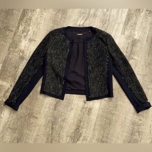 Elie Tahari 6 black and white Pearson Tweed Jacket professional career business